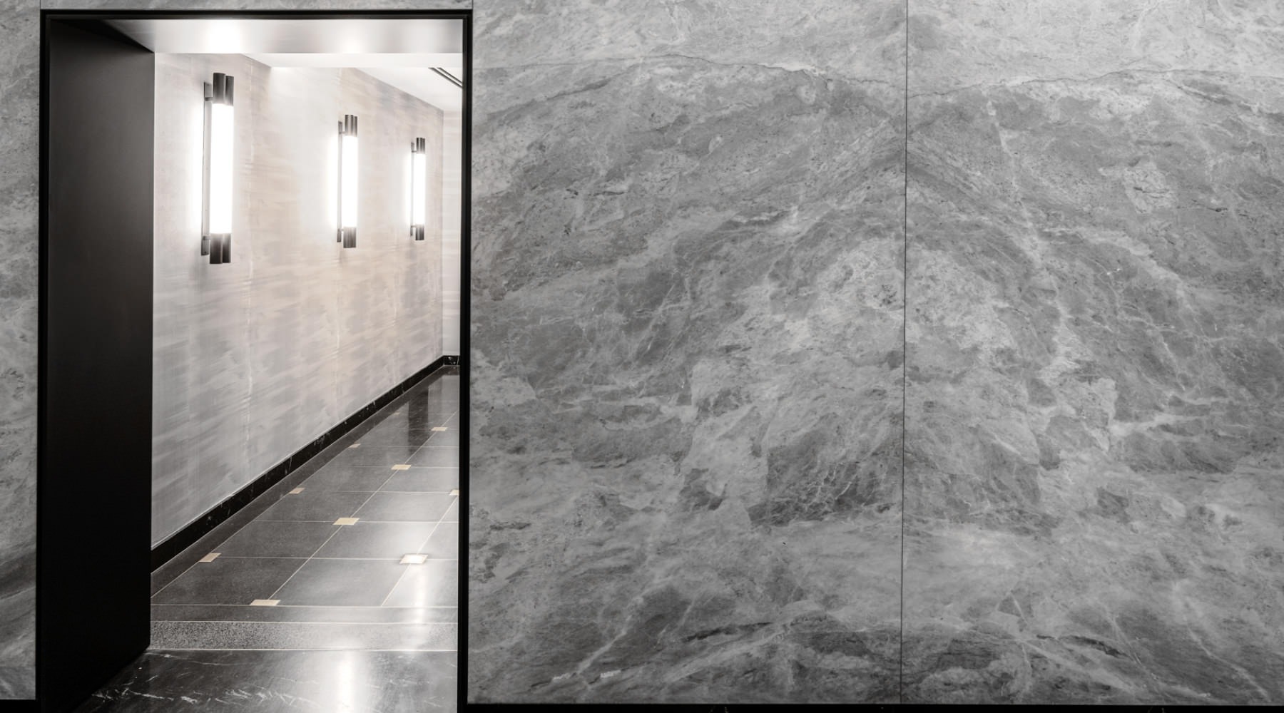 elevator lobbies on the 47th and 48th floors